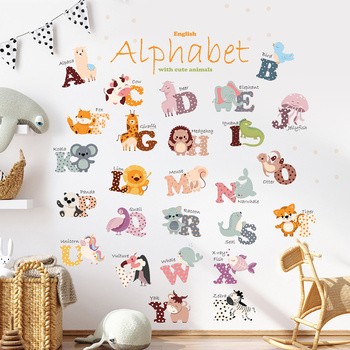 Sipo, Naklejki na ścianę dla dzieci, Alfabet Zwierzątka, 1 szt.