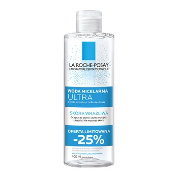 La Roche-Posay Eau Micellaire, woda micelarna Ultra, skóra wrażliwa, 400 ml -25%