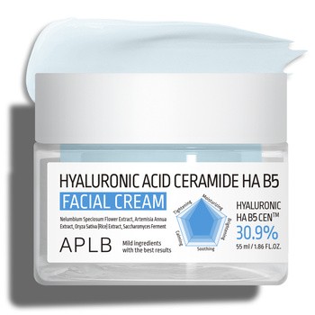 APLB Hyaluronic Acid Ceramide HA B5, krem nawilżający do twarzy z kwasem hialuronowym, ceramidami i witaminą B5, 55 ml