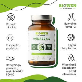 Biowen Omega 3 z Alg, kapsułki miękkie, 60 szt.