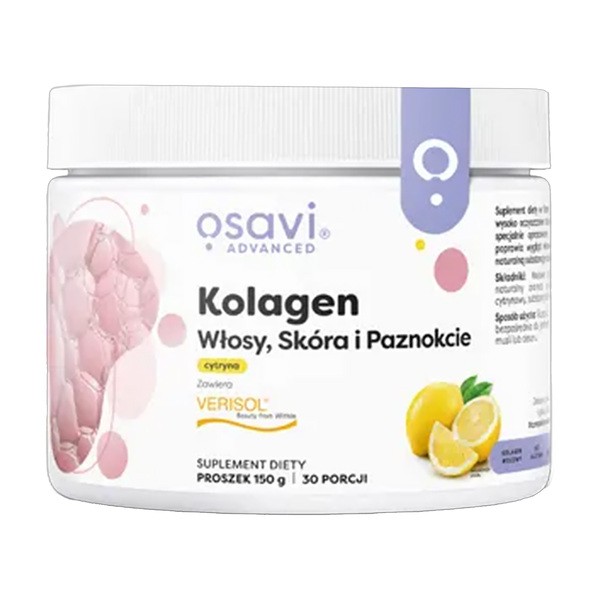 Osavi Osavi Kolagen Włosy, Skóra i Paznokcie, proszek, smak cytrynowy, 150 g — Składniki i ocena