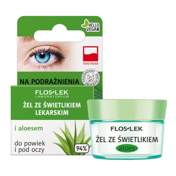 Flos-Lek Laboratorium, żel ze świetlikiem lekarskim i aloesem do powiek i pod oczy, 10 g