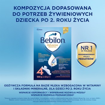 Bebilon Advance Pronutra 4 Junior, formuła na bazie mleka po 2. roku życia, proszek, 1000 g