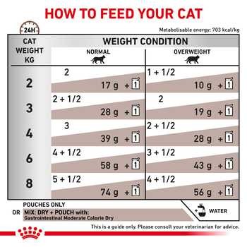 Royal Canin Cat Gastrointestinal Moderate Calorie, mokra karma dla kotów z zaburzeniami żołądkowo-jelitowymi, z tendencją do nadwagi, saszetka, 85 g x 12 szt.