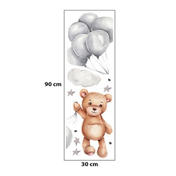 Sipo, Naklejki na ścianę dla dzieci, Miś z balonikami, 1 szt.