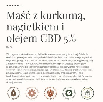 Gorvita, Maść z kurkumą, nagietkiem i olejem CBD 5%, 80 ml