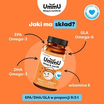 UmmU Mózg & wzrOK 8+, kapsułki miękkie, 120 szt.