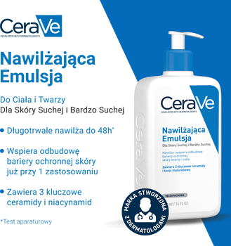 CeraVe, nawilżająca emulsja dla skóry suchej i bardzo suchej, 473 ml