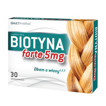 Biotyna Forte, 5 mg, tabletki powlekane, 30 szt. 