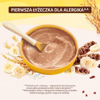 Nestle Sinlac, bezgluteowy prodrodukt zbożowy bez dodatku cukru, po 6. miesiącu, banan, 300 g