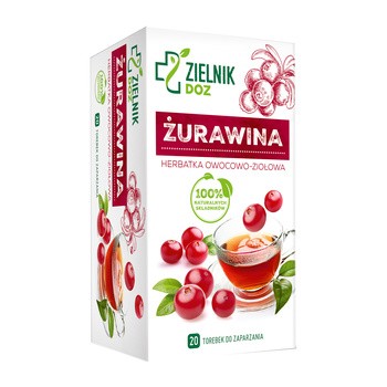 ZIELNIK DOZ Żurawina, herbatka owocowo-ziołowa, 1,8 g, 20 szt.