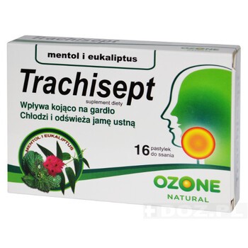 Ozone Trachisept Mentol, pastylki do ssania o smaku eukaliptusowym, 16 szt