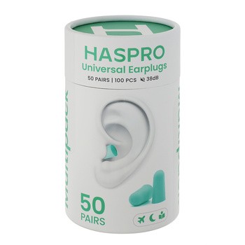 Haspro Tube 50, stopery do uszu, miętowe, 50 par