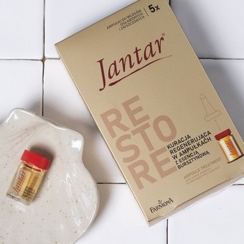 Jantar Restore, kuracja regenerująca z esencją bursztynową dla włosów zniszczonych i osłabionych, 5 x 5 ml