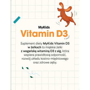 HealthLabs MyKids Vitamin D3, żelki, smak jabłkowy, 60 szt.