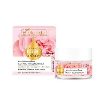 Bielenda Royal Rose Elixir, przeciwzmarszczkowy tłusty krem regenerujący 70+, 50 ml
