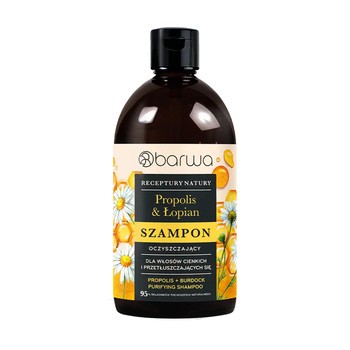 Barwa Receptury Natury, szampon oczyszczający, Propolis & Łopian, 380 ml