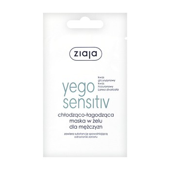 Ziaja Yego Sensitiv, chłodząco-łagodząca maska w żelu dla mężczyzn, 7 ml (saszetka)