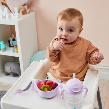 B.box, kubek niewysypek i miseczka ze słomką, Boysenberry, 1 szt.