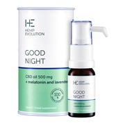 Hemp Evolution, Good night CBD 500 mg + melatonina i lawenda, olej, 10 ml        