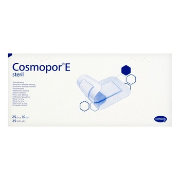 Cosmopor E, plastry opatrunkowe, jałowe, 25 x 10 cm, 25 szt.