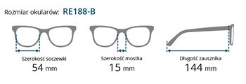 Brilo, okulary do czytania, moc +3,50, męskie, model RE 188B