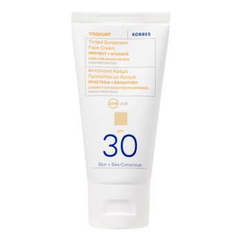 Korres Yoghurt, ochronny krem koloryzujący do twarzy SPF 30, 50 ml