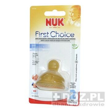 Nuk First Choice, lateksowy smoczek na butelkę, S, 6 m+, 1 szt.