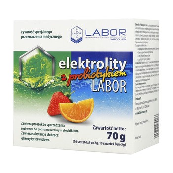 Elektrolity z Probiotykiem Labor, proszek, 70 g, 20 saszetek