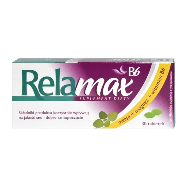 Relamax B6 Magnez Melisa Witamina B6 30 tabletek [Valeant]
