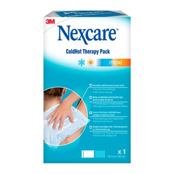 Nexcare ColdHot Therapy Pack Maxi, zimno-ciepły okład żelowy wielokrotnego użytku, 19,5 cm x 30 cm, 1 szt.