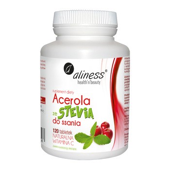 Acerola ze stevią, tabletki do ssania, 120 szt.