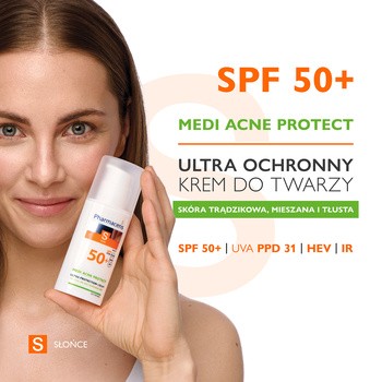 Pharmaceris S Medi Acne Protect, ultra ochronny krem do twarzy i okolic oczu SPF 50+, 50 ml