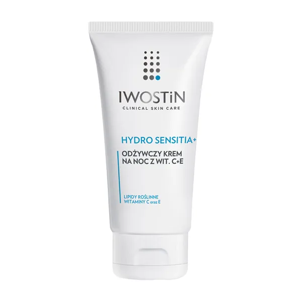 Ночной крем для лица Iwostin Hydro Sensitia+ питательный, с витаминами C и E, 50 мл