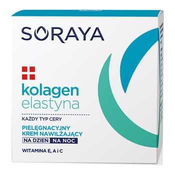 Soraya Kolagen + Elastyna, pielęgnacyjny krem nawilżający na dzień i na noc, 50 ml