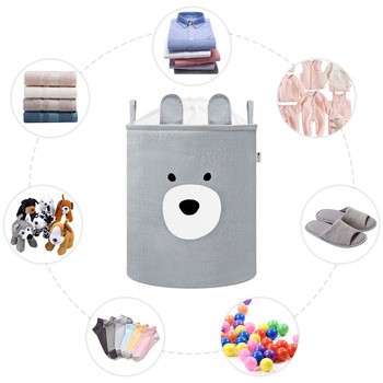 Sipo, Bawełniany kosz na zabawki XXL, Miś, 1 szt.