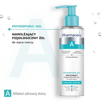 Pharmaceris A Physiopuric - Gel, nawilżający fizjologiczny żel do mycia twarzy i oczu, 190 ml