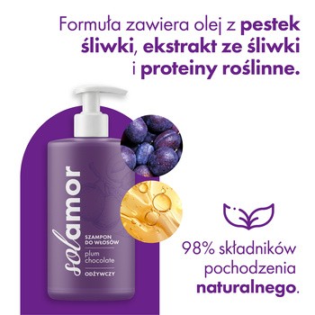 Solamor, szampon do włosów, Plum Chocolate, 500 ml