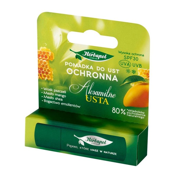 Herbapol Lublin Herbapol, pomadka do ust, ochronna, SPF30, 4,9 g — Składniki i ocena