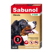 Dr Seidel, Sabunol GPI, obroża ozdobna dla psa przeciwko kleszczom i pchłom, kolor złoty, 50 cm, 1 szt.