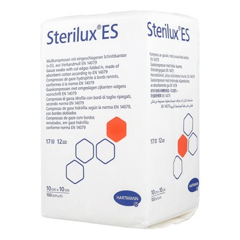 Kompresy niejałowe Sterilux ES, 17-nitkowe, 12 warstwowe, 10 cm x 10 cm, 100 szt.