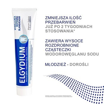 Zestaw Elgydium Whitening, pasta do zębów, wybielająca, 75 ml + Elgydium Brilliance & Care, pasta do zębów przeciw przebarwieniom, 30 ml