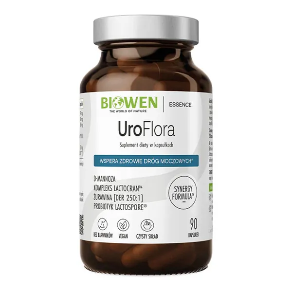 D-манноза Biowen UroFlora с клюквой и пробиотиком, для мочевыводящих путей, 90 капсул