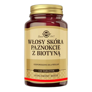 Solgar Włosy Skóra Paznokcie z Biotyną, tabletki, 120 szt.