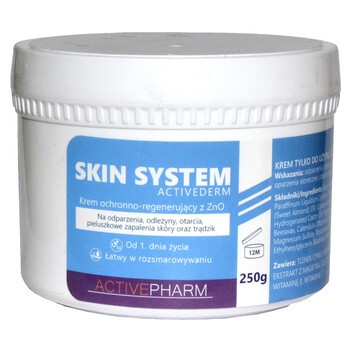 Skin System Activederm, krem ochronno-regenerujący na odparzenia pieluszkowe i odleży, 250 g