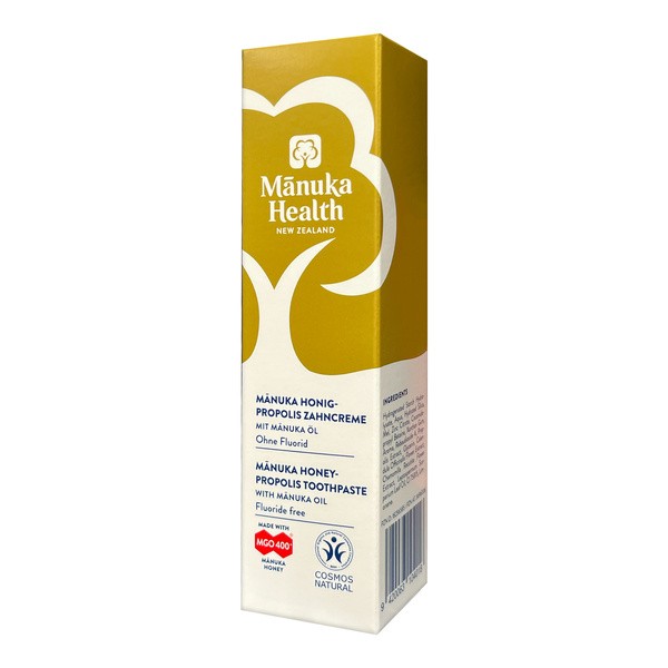 Manuka Health Manuka Health, Pasta do zębów z miodem Manuka, propolisem i olejem Manuka bez fluoru, 75 ml — Składniki i ocena