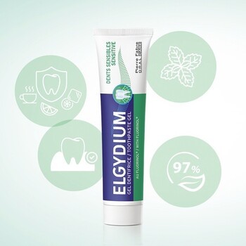 Zestaw Elgydium Sensitive, pasta do zębów w żelu, 75 ml + Eludril Care, płyn do codziennej higieny jamy ustnej, 500 ml