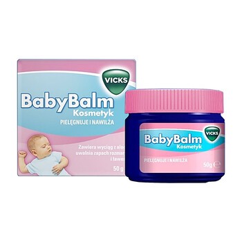 Vicks BabyBalm Kosmetyk, balsam, pielęgnuje i nawilża, 50 g