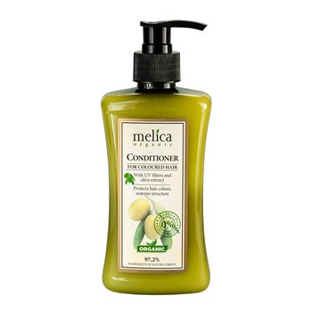 Melica Organic, odżywka do włosów farbowanych z ekstraktem z oliwek i filtrami UV, 300 ml