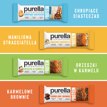 Purella Superfoods, Mango Crispy Rice, baton proteinowy, 45 g